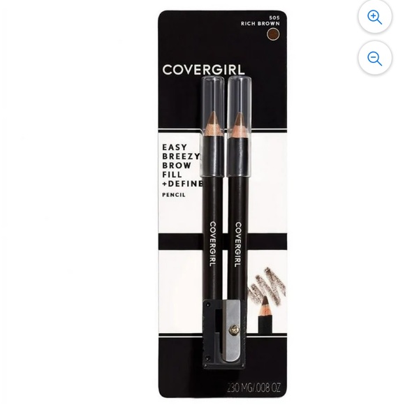 CoverGirl Easy Breezy Brow Fill + Define Pencil, twin #505 Rich Brown 2 pack new - Picture 2 of 4